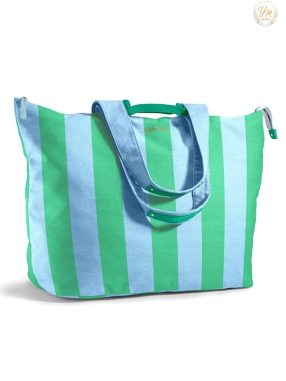 Oversized Canvas Travel Tote with Zip Top, Water Resistant, Foldable XL Beach